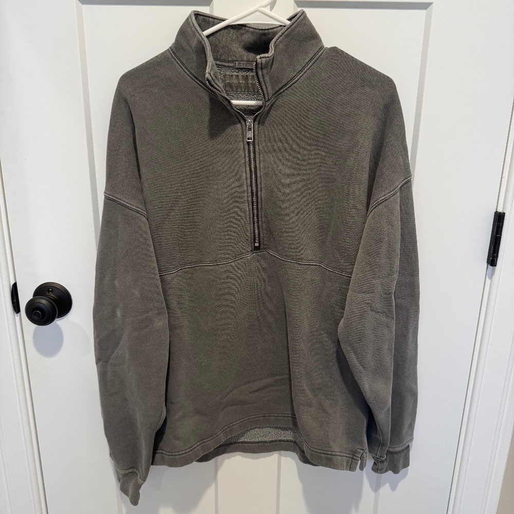 Abercrombie Essential Quarter Zip - Grey - Medium